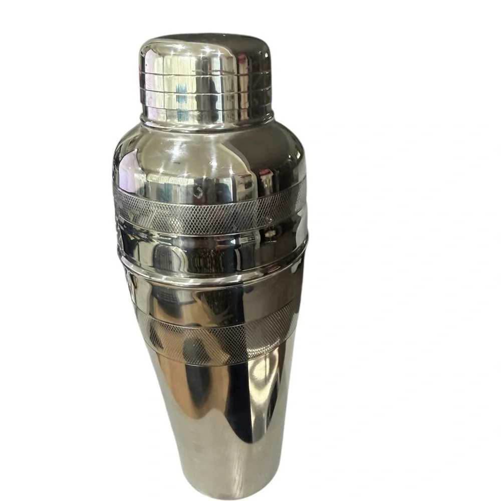 Grey Goose Stainless 3  piece Steel Cocktail Shaker with Strainer